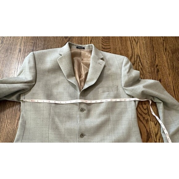 CALVIN KLEIN 100% Wool‎ Gray Men's Suit Coat Sport Coat Blazer Jacket Lined 44L - Picture 6 of 11